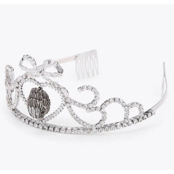 Kurt Geiger London Crystal Eagle Head Princess Tiara Silver CZ NEW